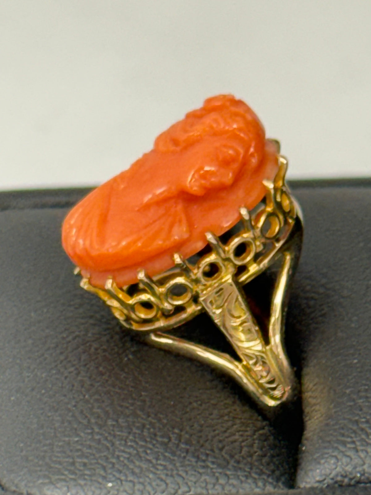 Coral Cameo Ring
