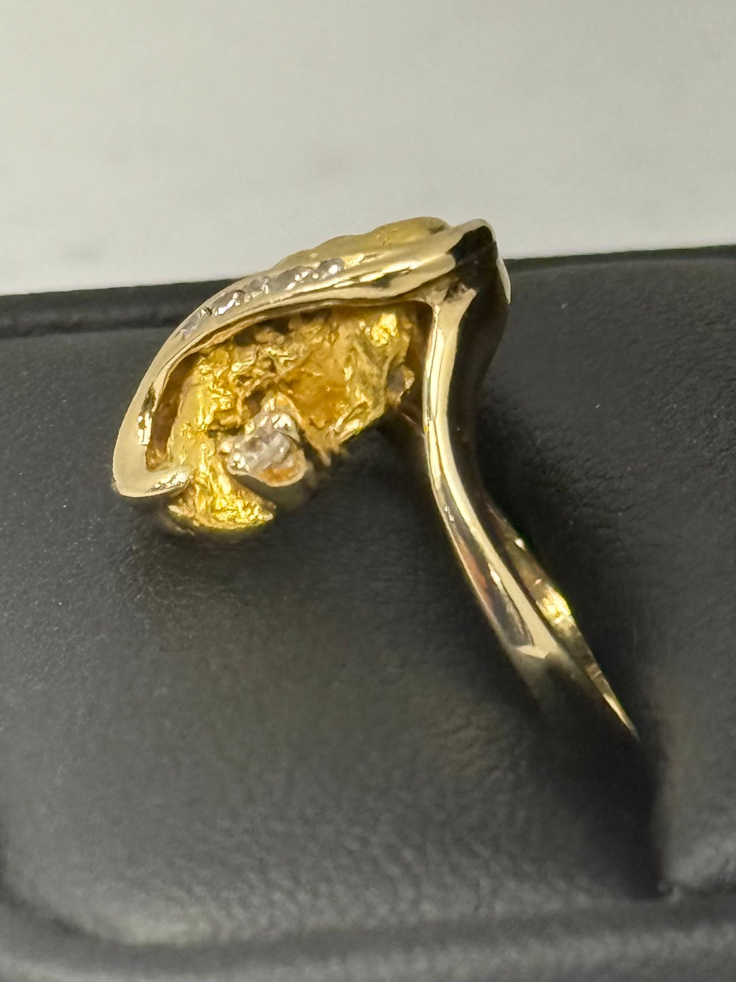 Gen Nugget and Diamond Ring