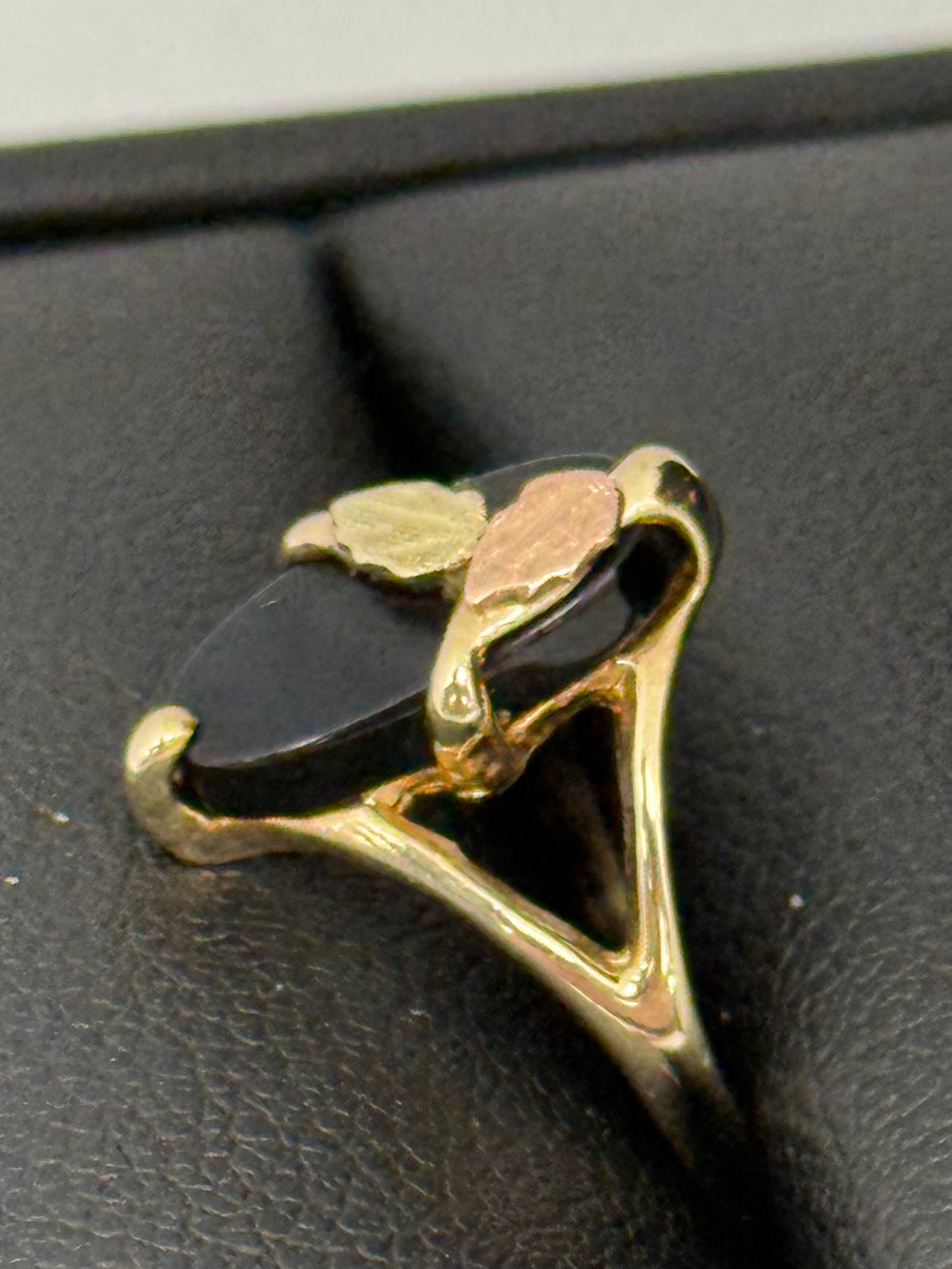 Black Hills Gold Onyx Ring
