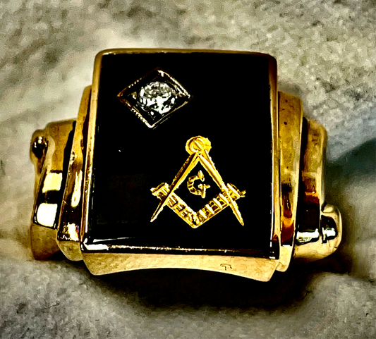 Gents Masonic Diamond Ring