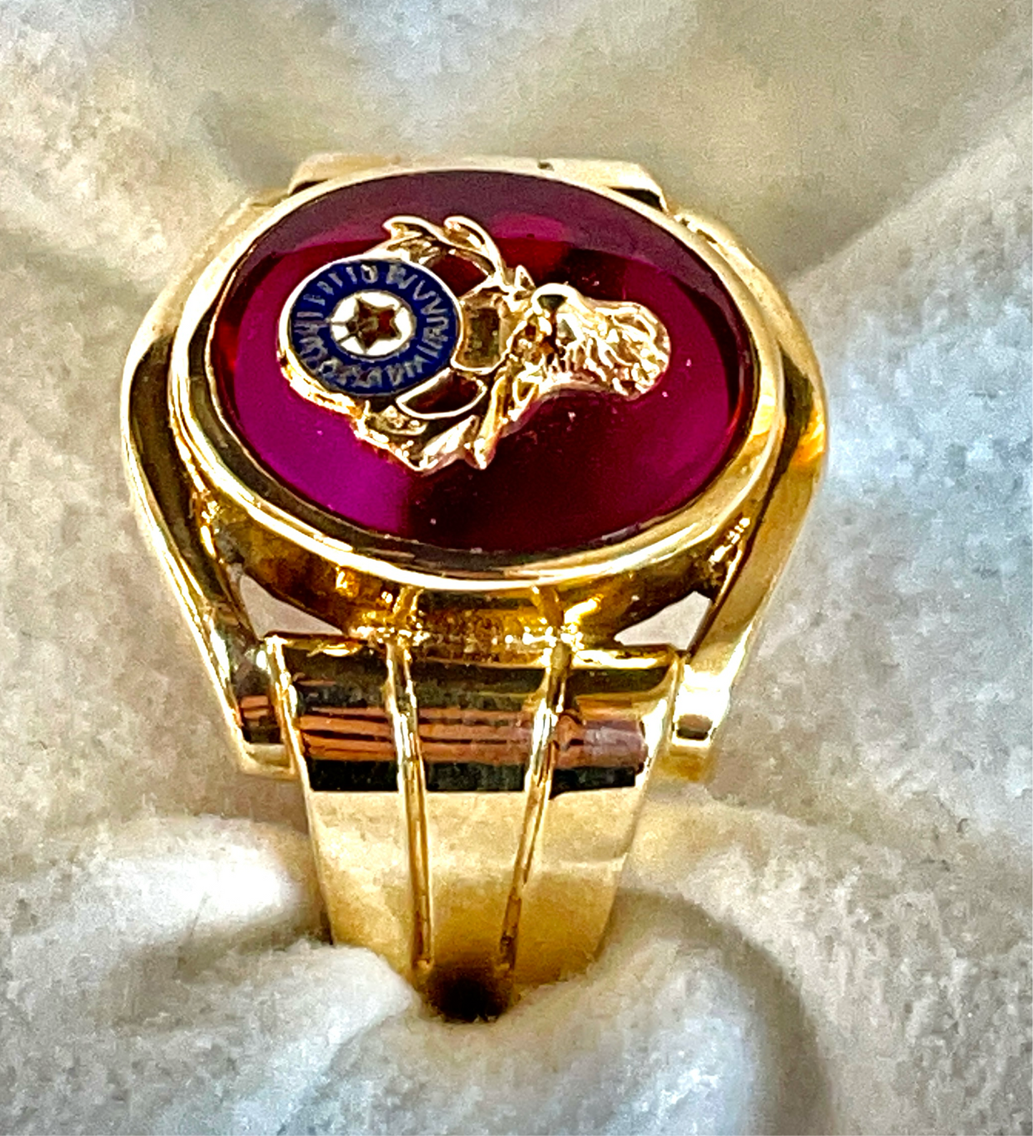 Gents Elks Synthetic Ruby Ring