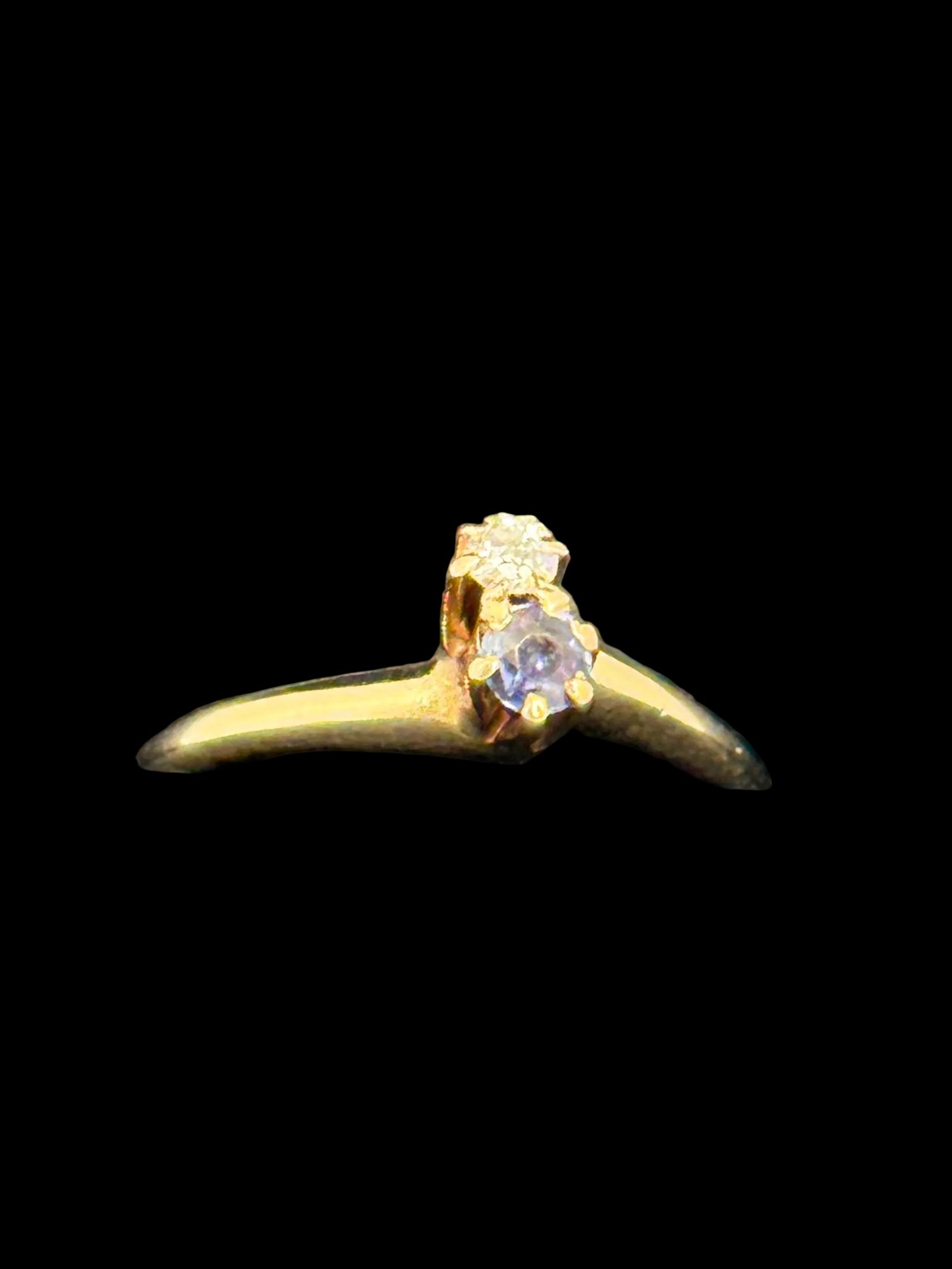 Blue Sapphire and Diamond Ring