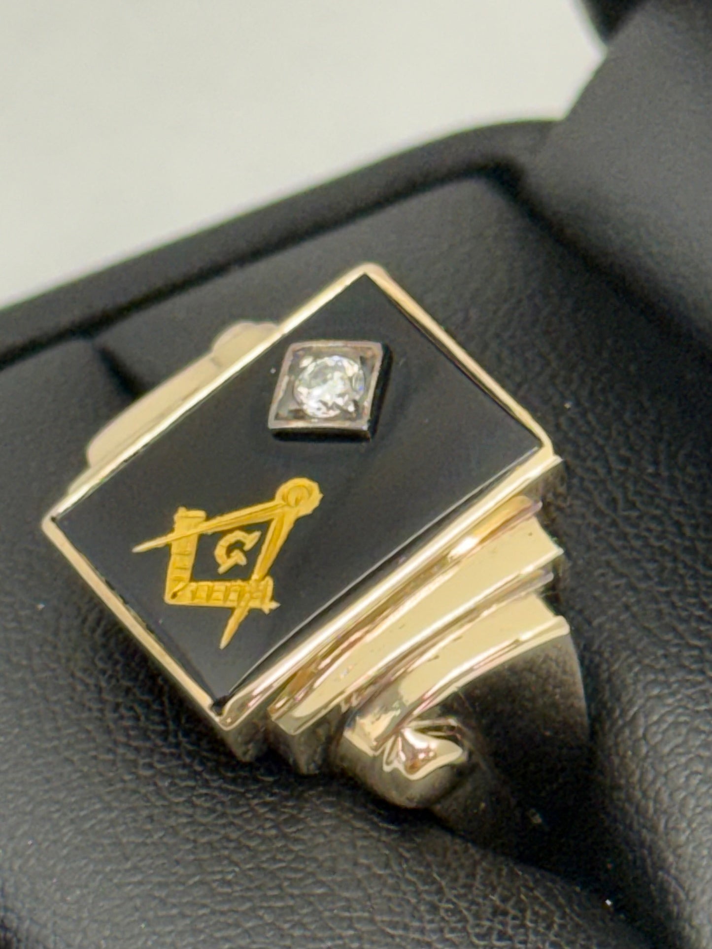 Gents Masonic Diamond Ring