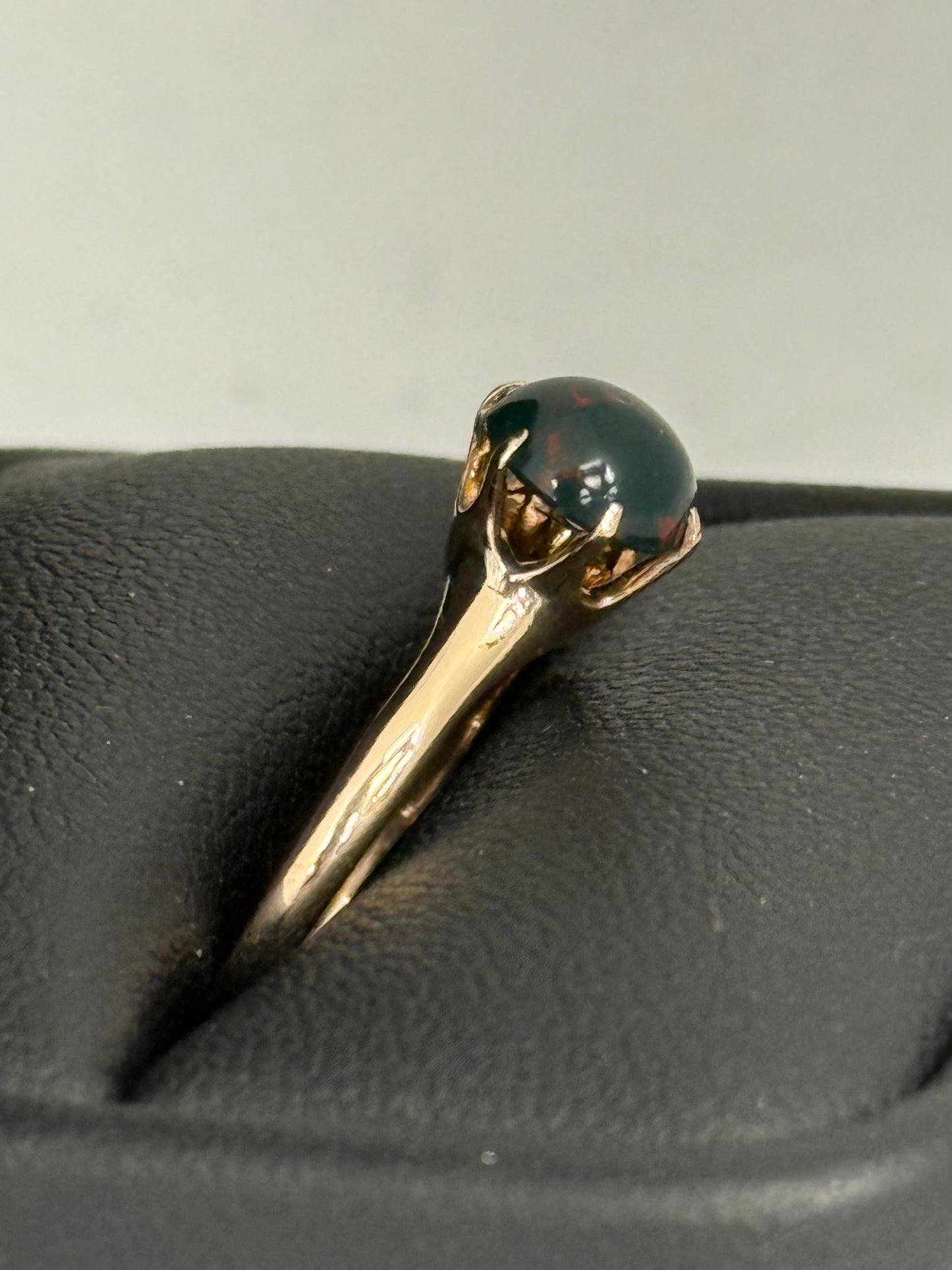 Bloodstone Solitaire Ring