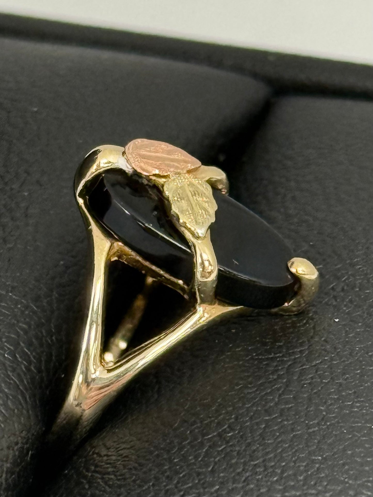 Black Hills Gold Onyx Ring