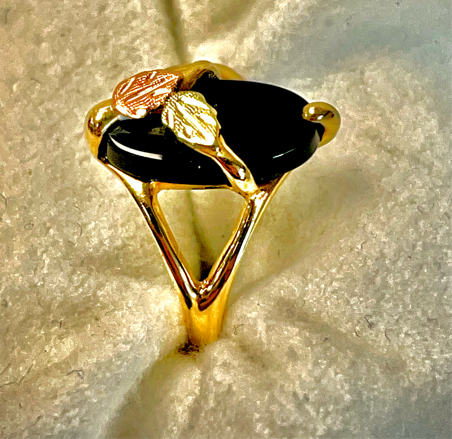 Black Hills Gold Onyx Ring