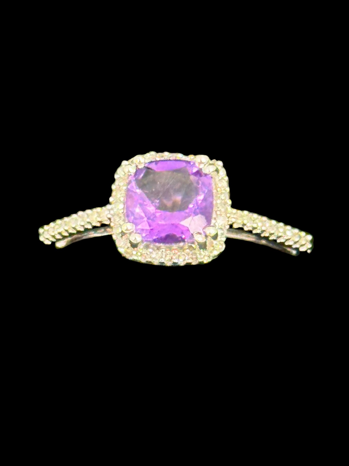 Amethyst Diamond Ring