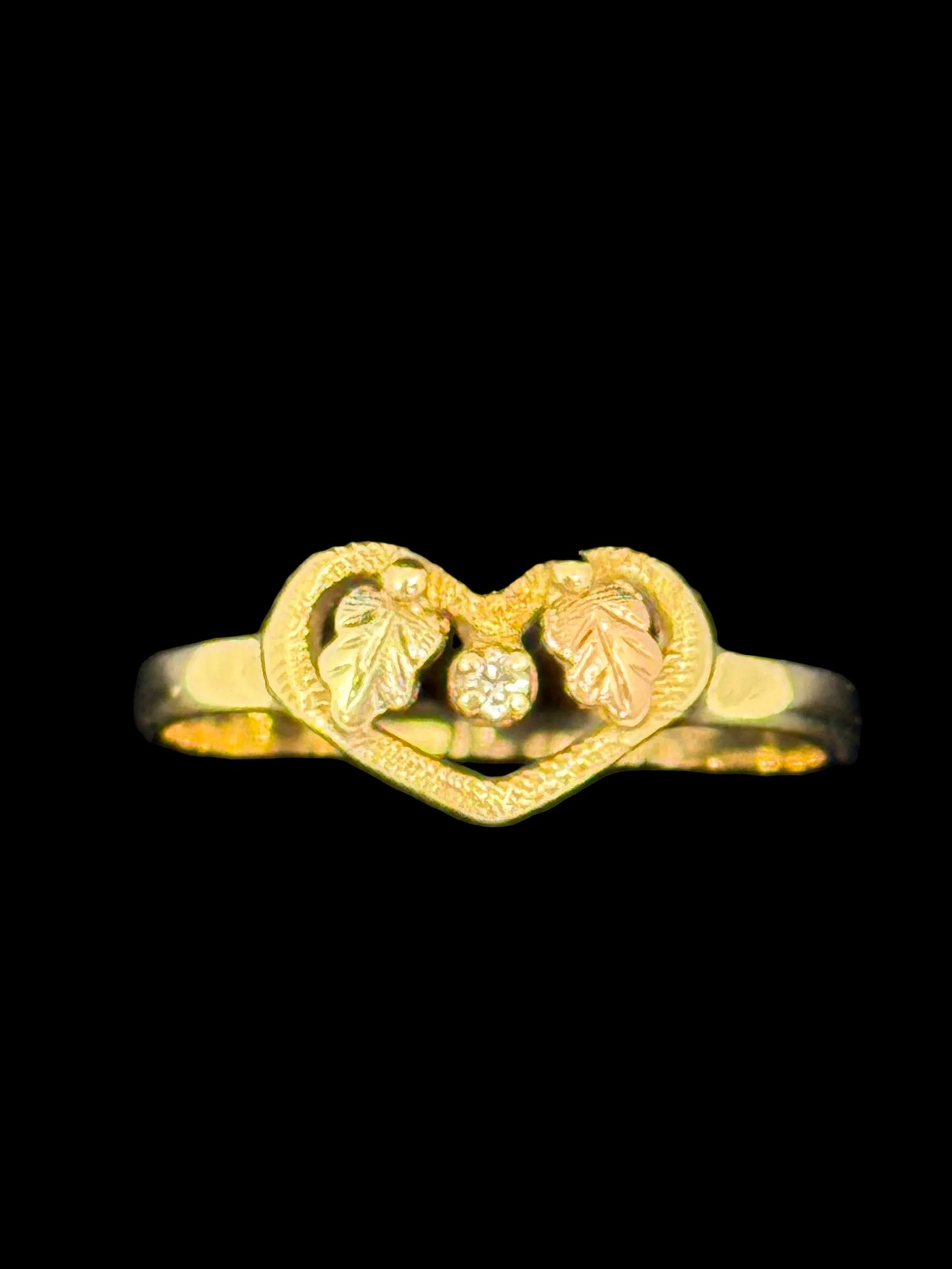 Black Hills Gold Diamond Heart Shaped Ring