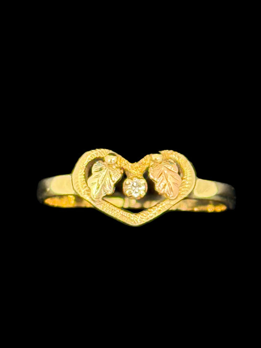 Black Hills Gold Diamond Heart Shaped Ring