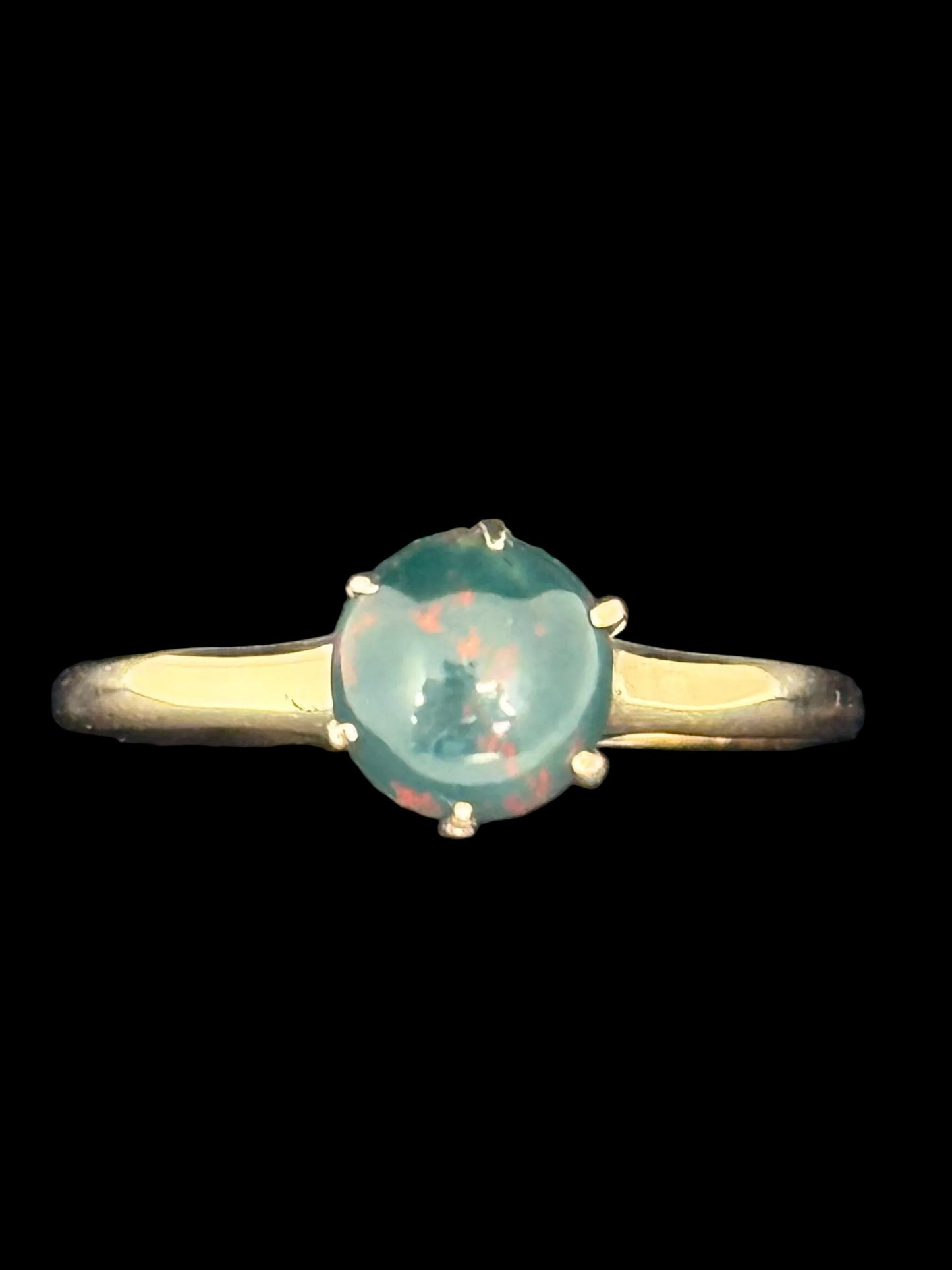 Bloodstone Solitaire Ring
