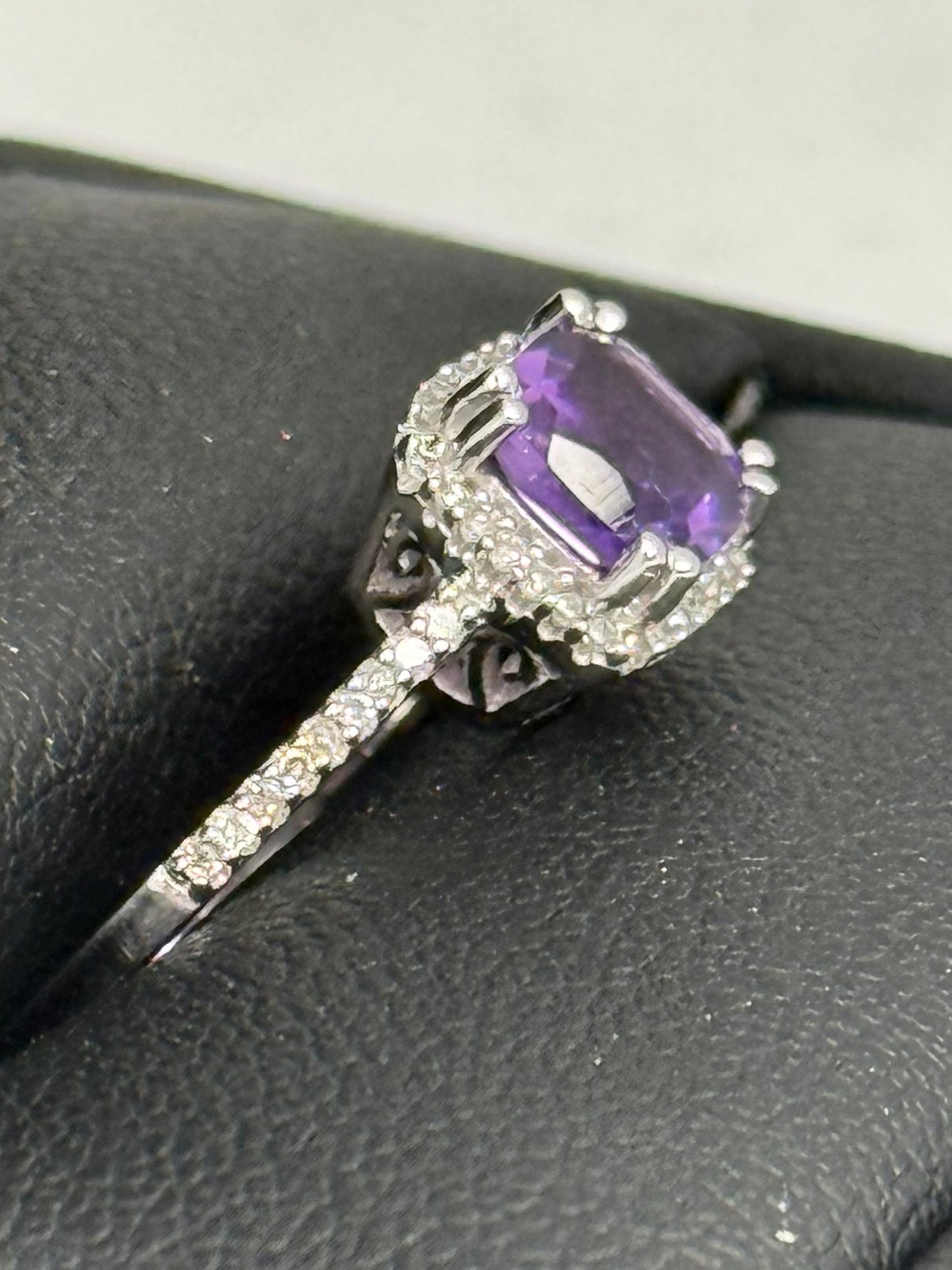 Amethyst Diamond Ring