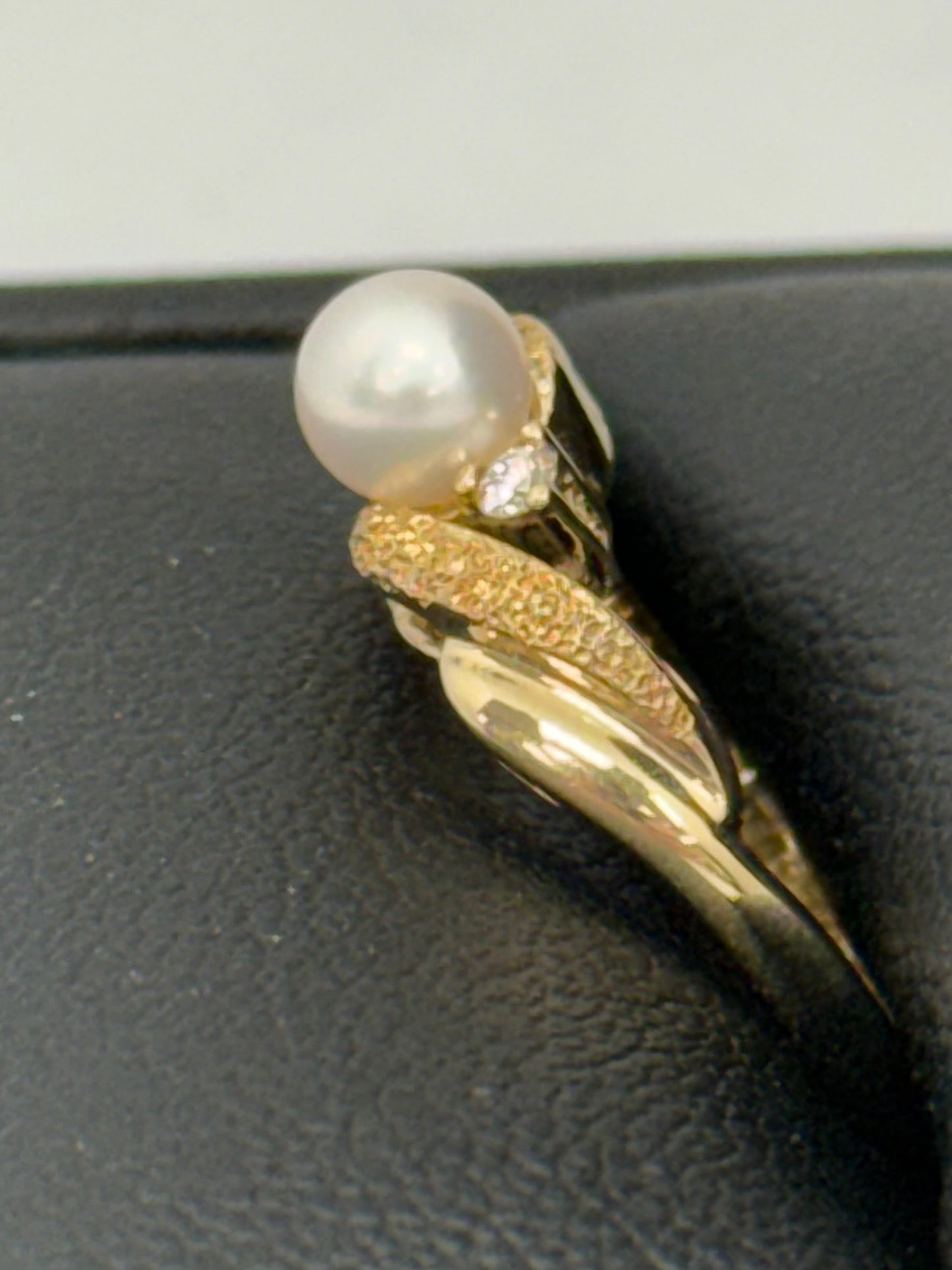 Cultured Pearl and Diamond Ring