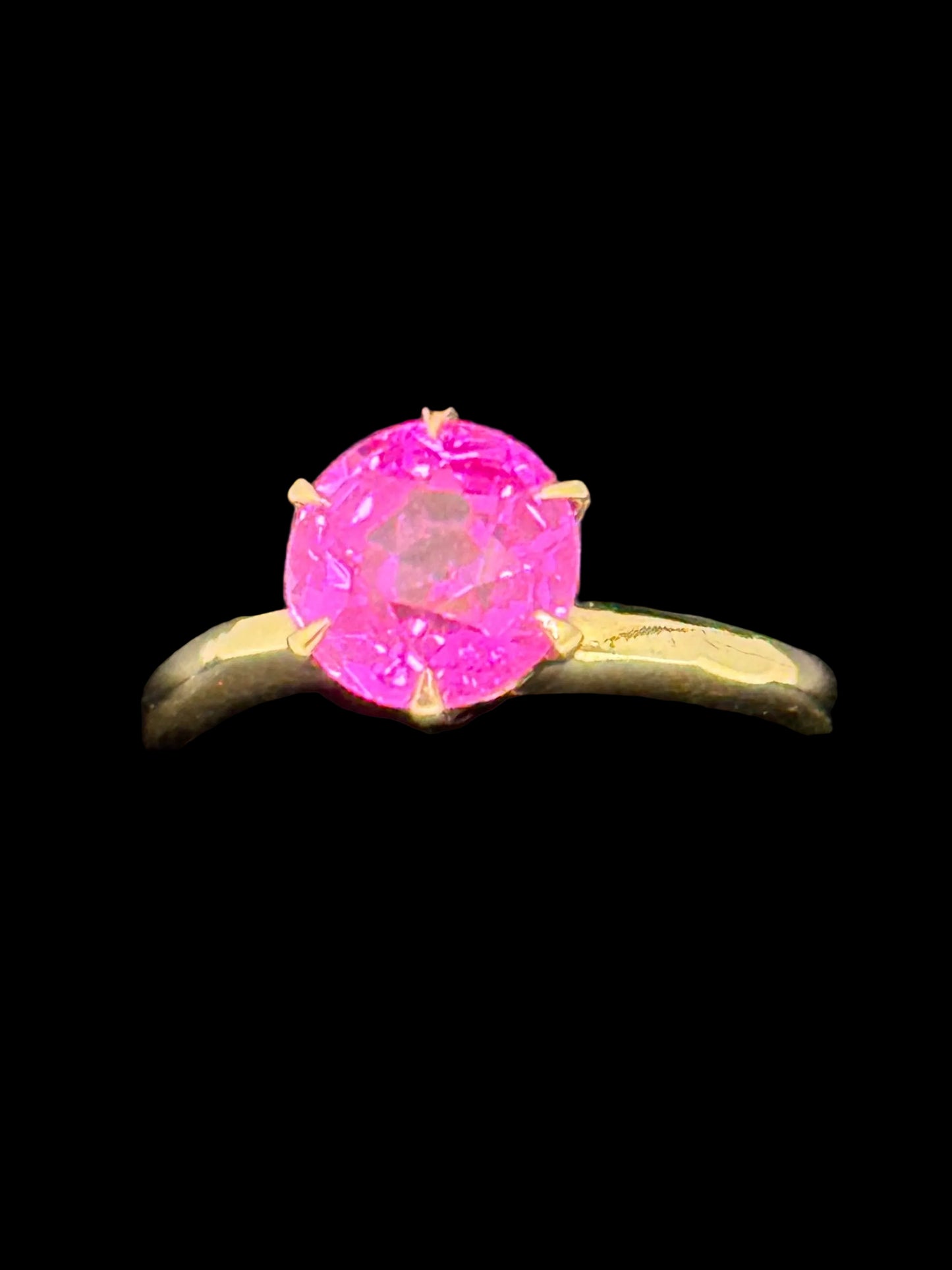 Synthetic Sapphire Solitaire Ring