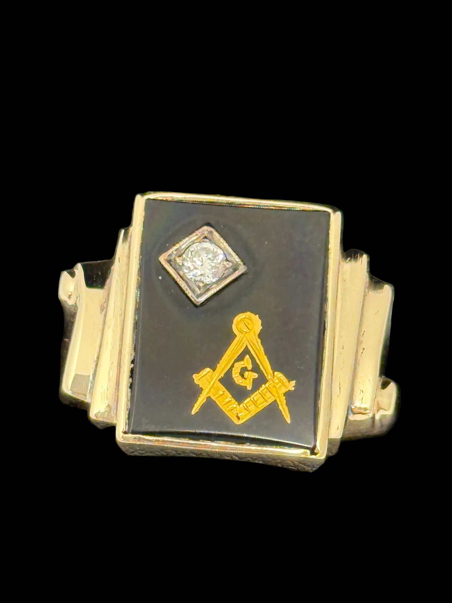 Gents Masonic Diamond Ring
