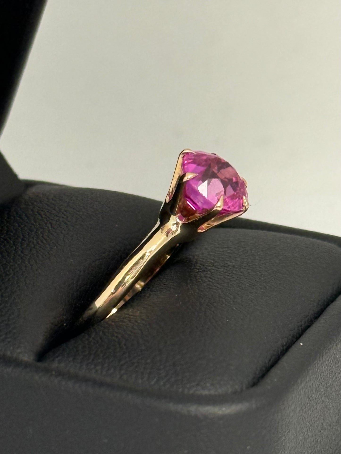 Synthetic Sapphire Solitaire Ring