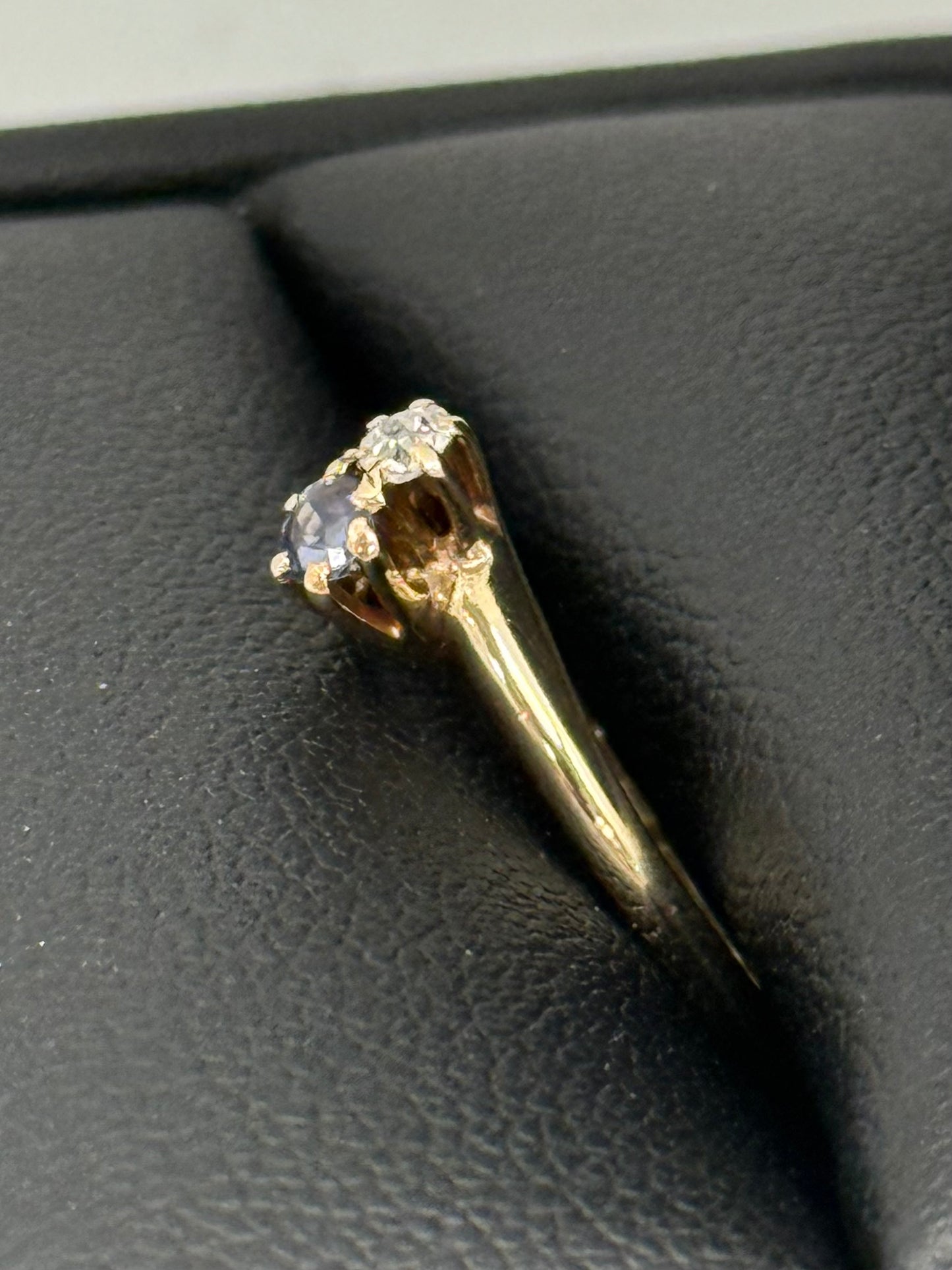 Blue Sapphire and Diamond Ring