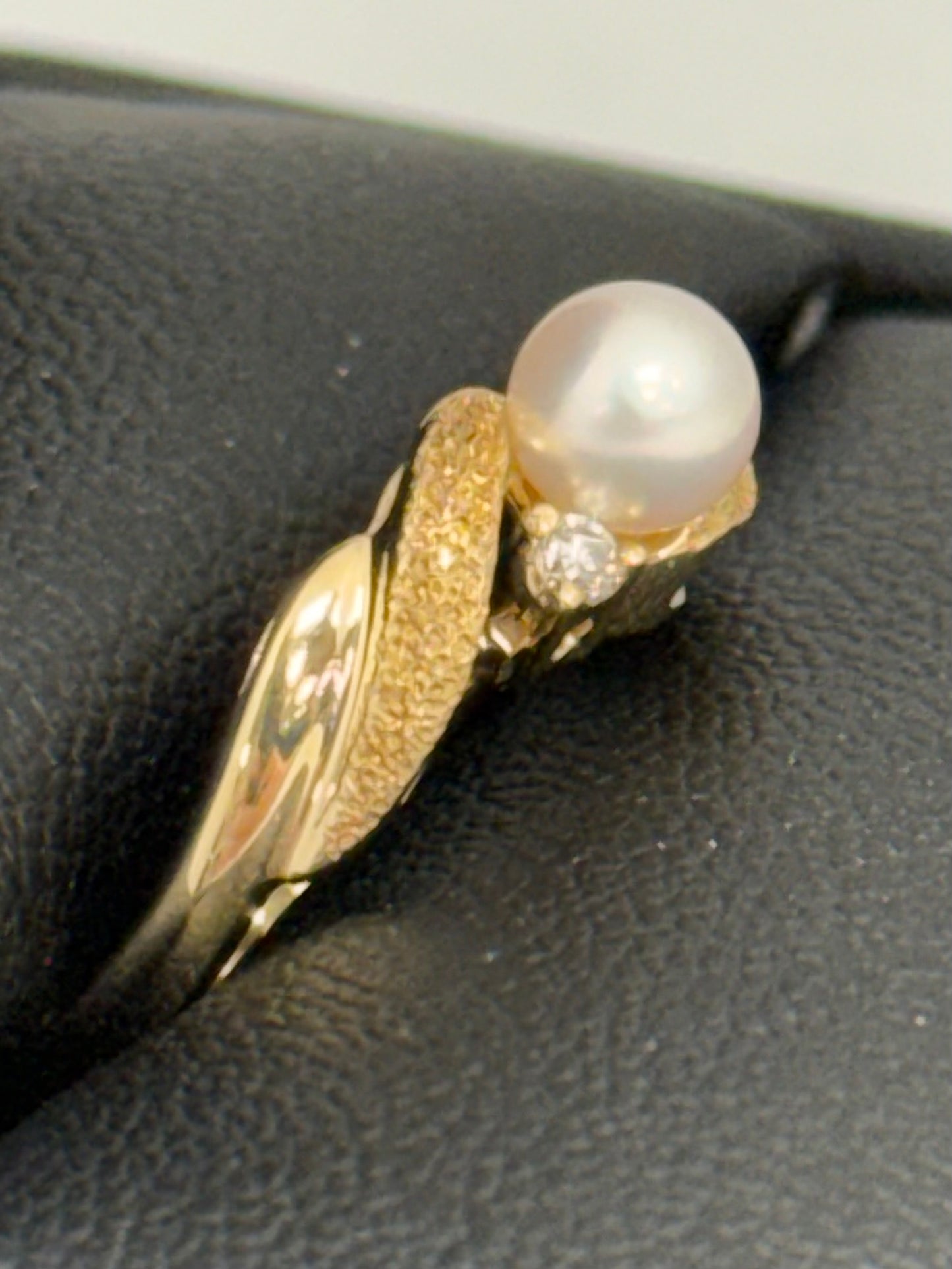 Cultured Pearl and Diamond Ring