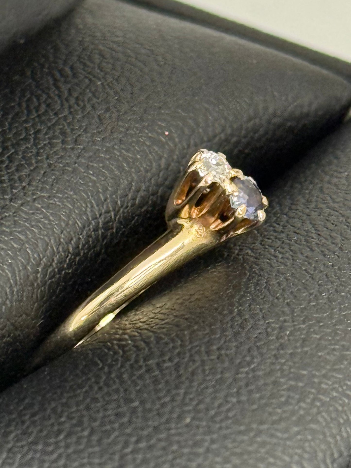 Blue Sapphire and Diamond Ring