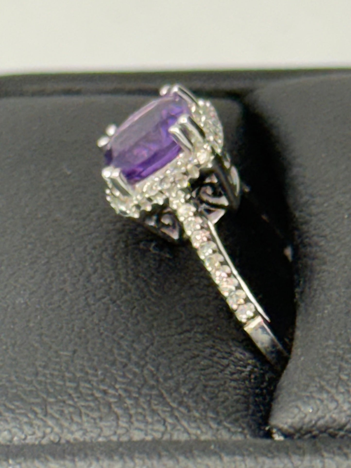 Amethyst Diamond Ring