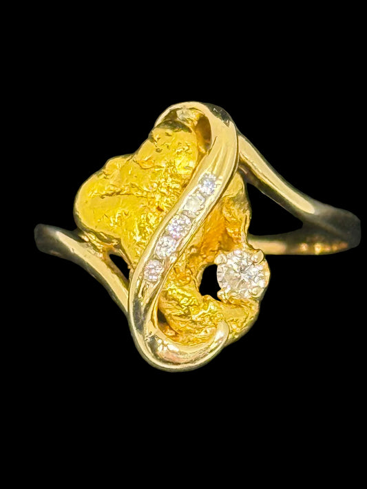 Gen Nugget and Diamond Ring