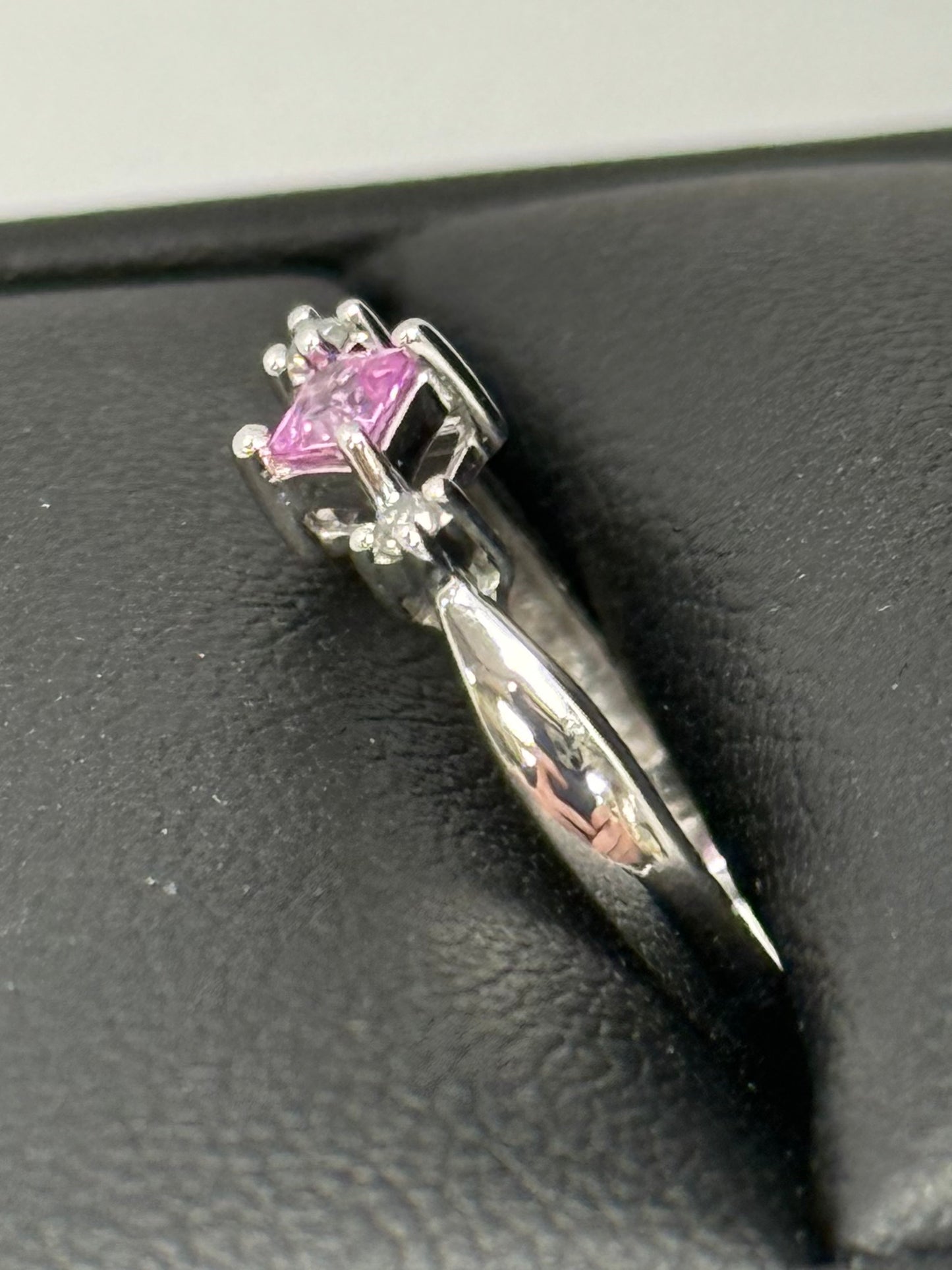 Pink Sapphire and Diamond Melee Ring