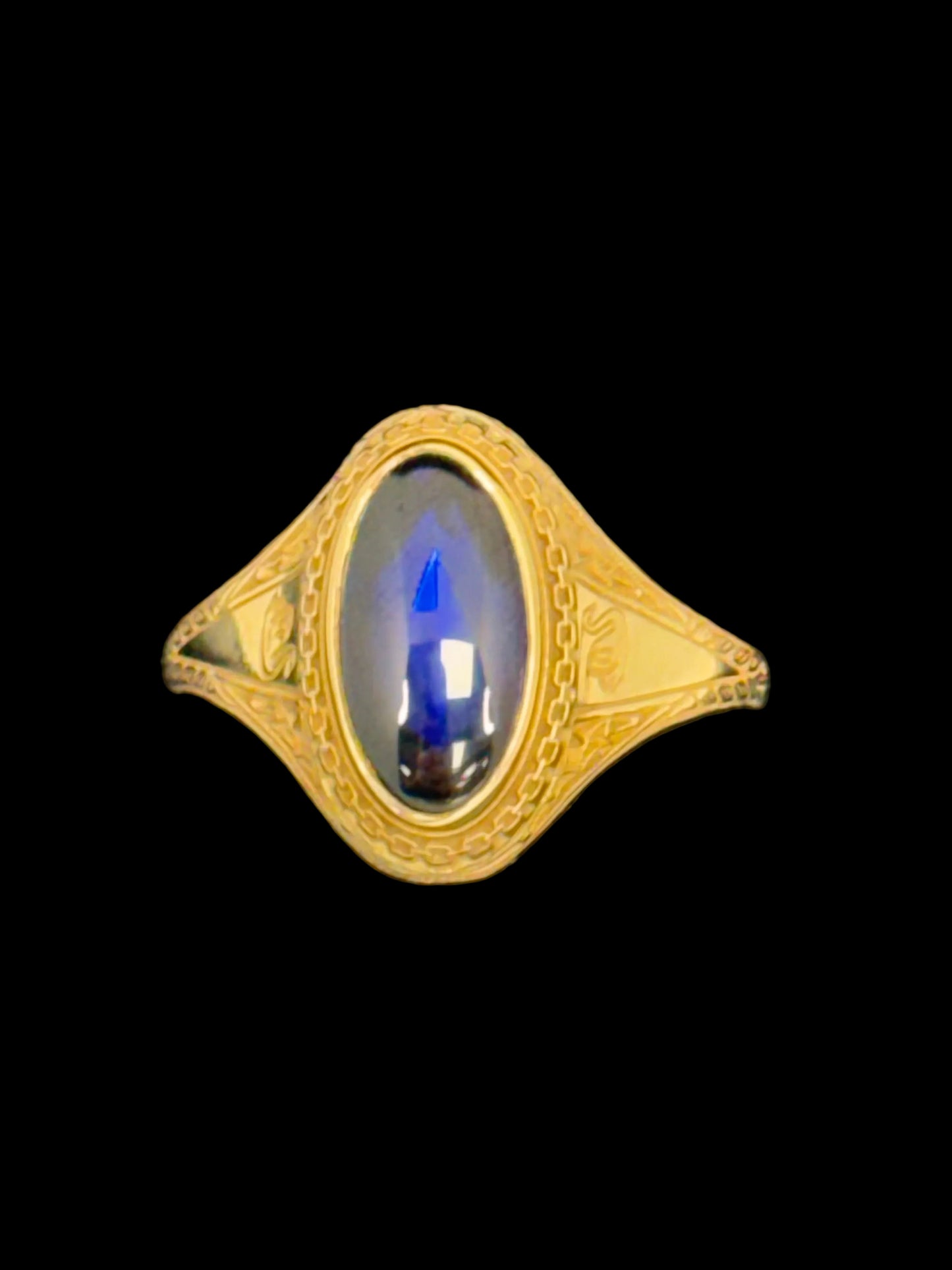 Synthetic Sapphire Ring