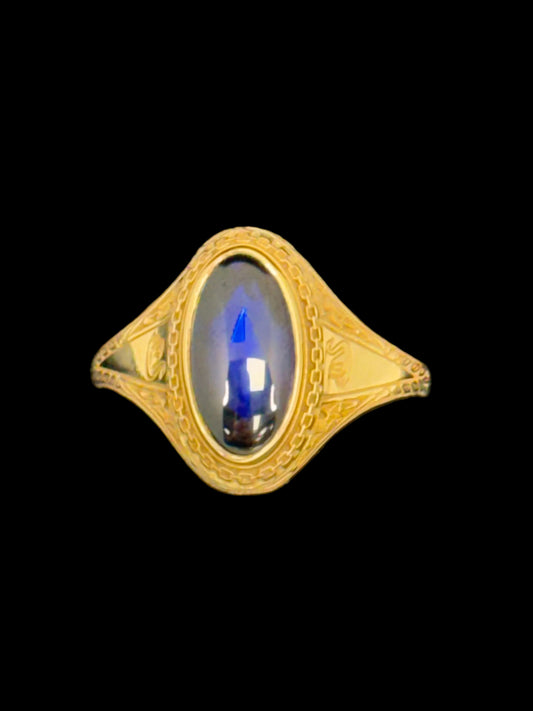 Synthetic Sapphire Ring