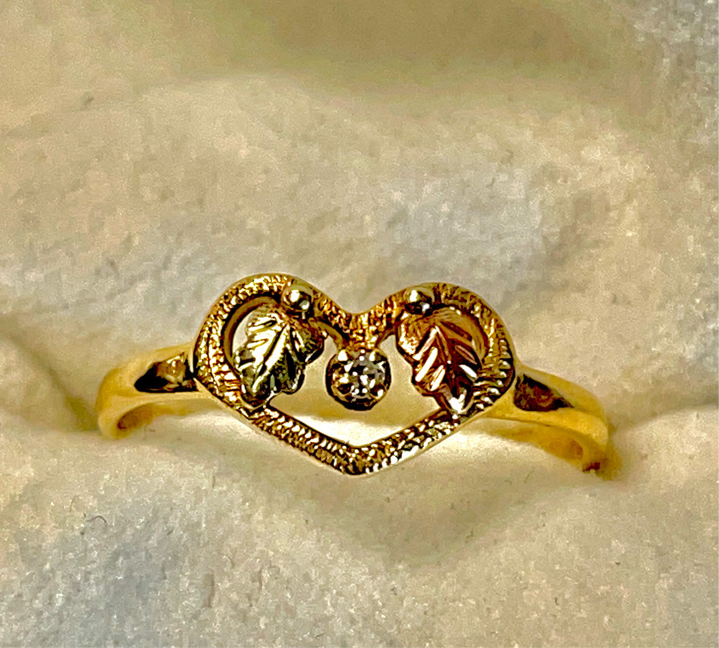 Black Hills Gold Diamond Heart Shaped Ring