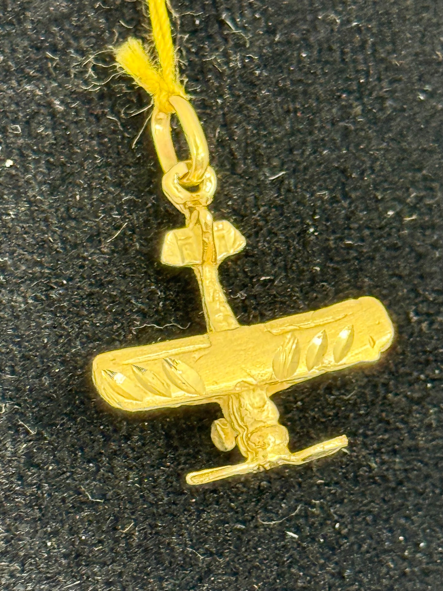 Gold Airplane Pendant