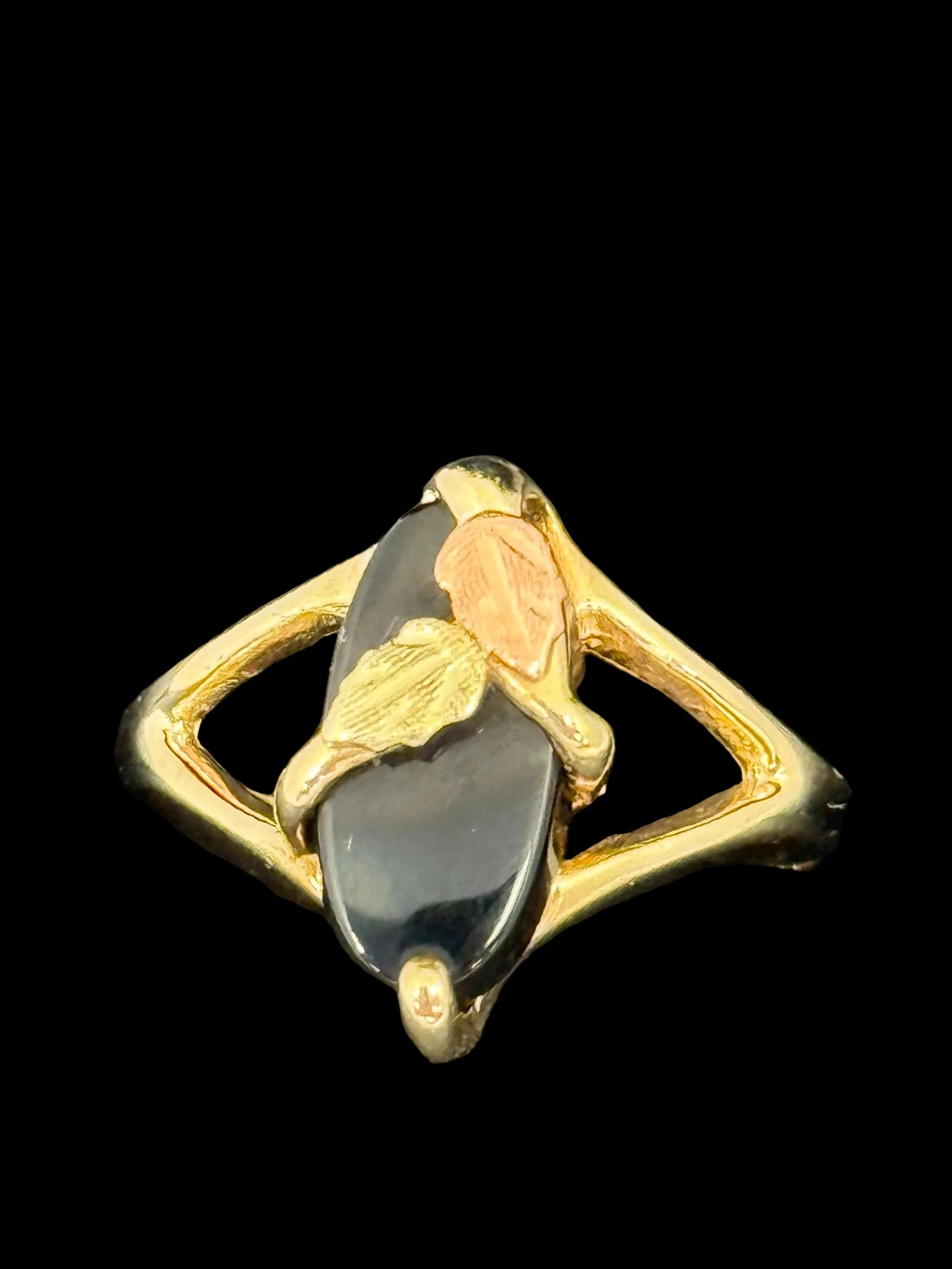 Black Hills Gold Onyx Ring