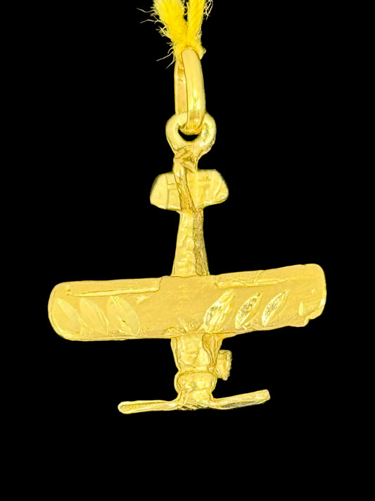 Gold Airplane Pendant