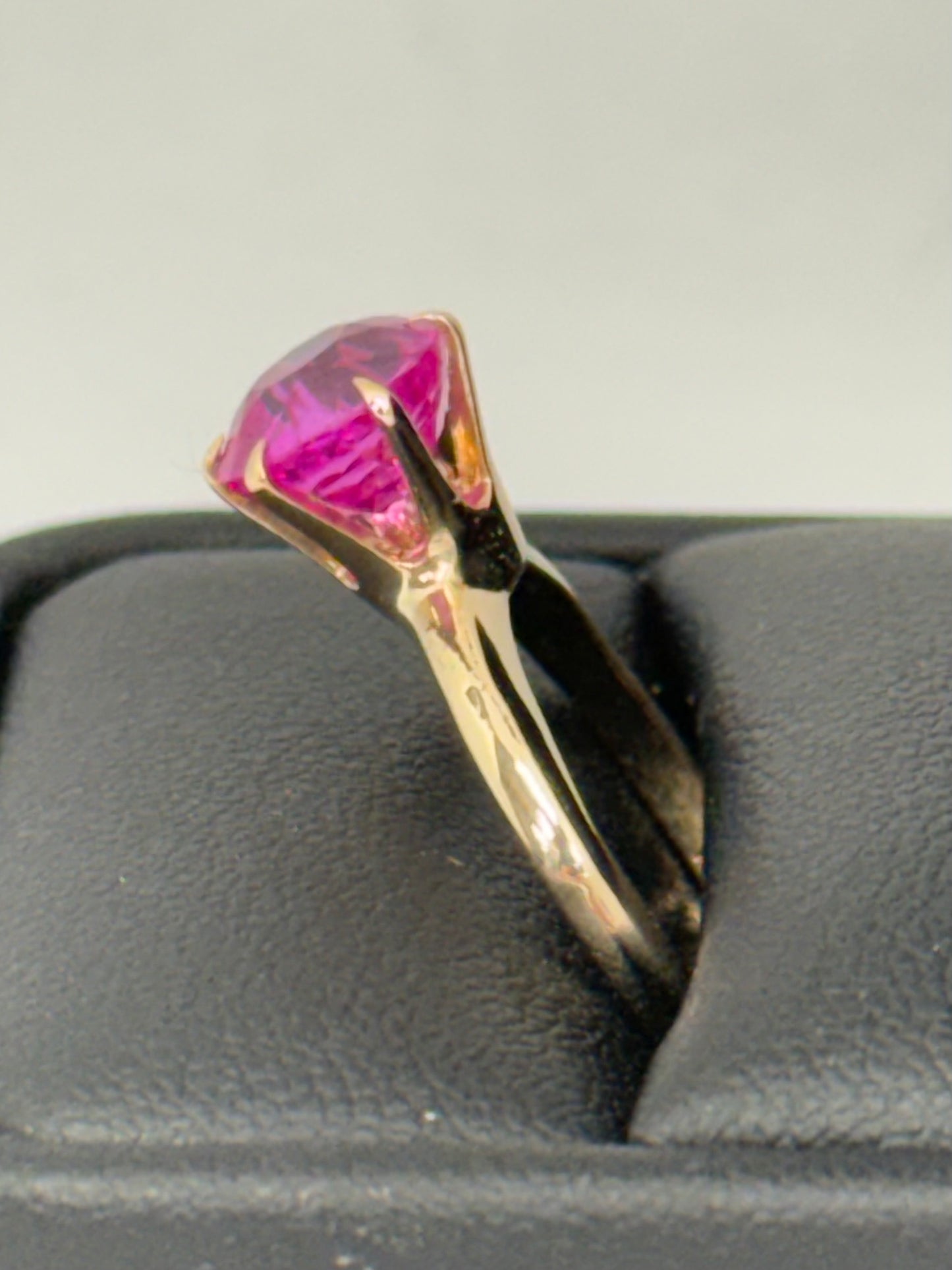 Synthetic Sapphire Solitaire Ring