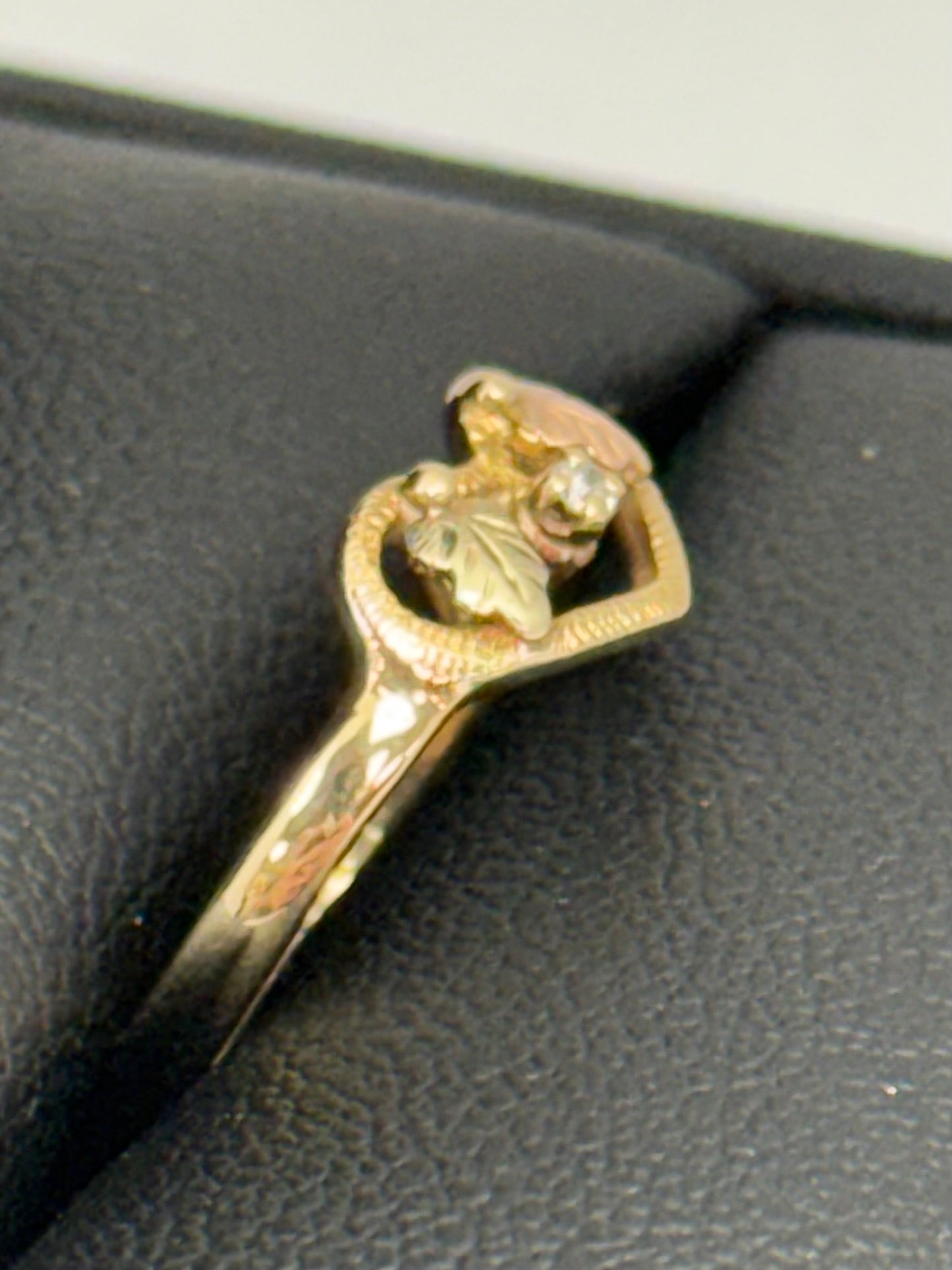 Black Hills Gold Diamond Heart Shaped Ring