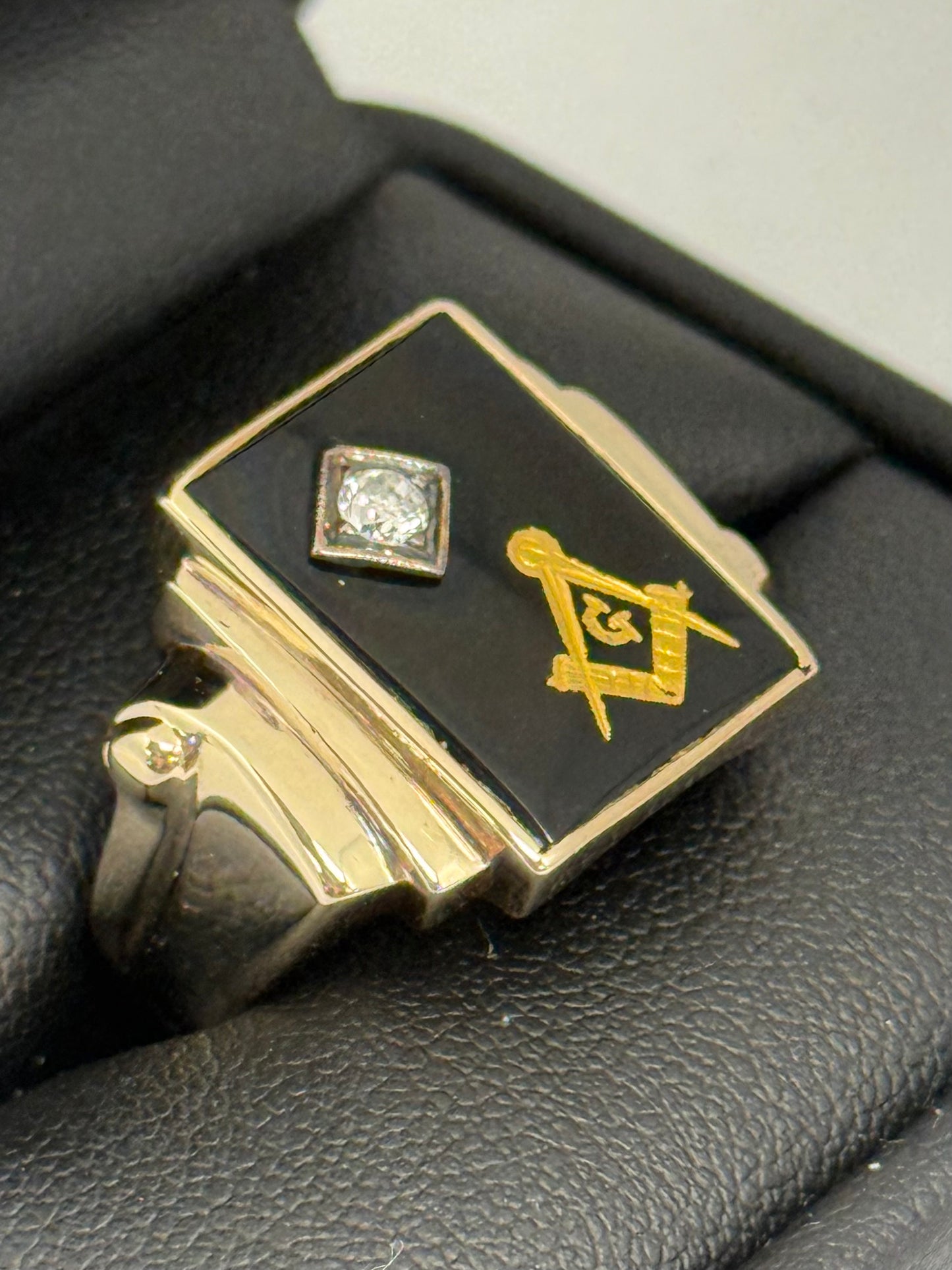 Gents Masonic Diamond Ring