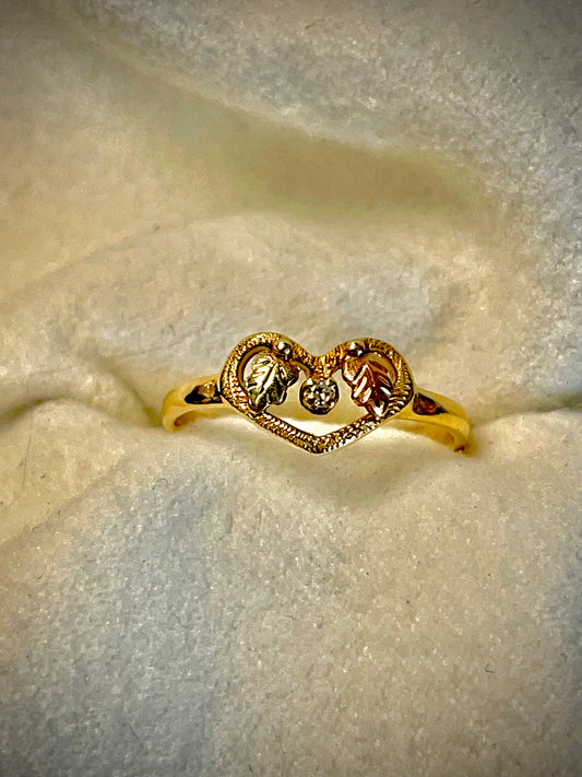 Black Hills Gold Diamond Heart Shaped Ring